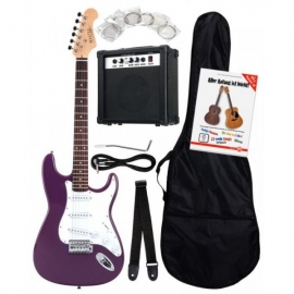 Rocktile Banger's Pack Electric Guitar Set, 8-Piece Purple
