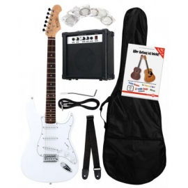 Rocktile Banger's Pack Electric Guitar Set, 8-Piece White